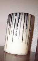 crayon wax decorated candle