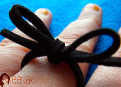 suede bow ring